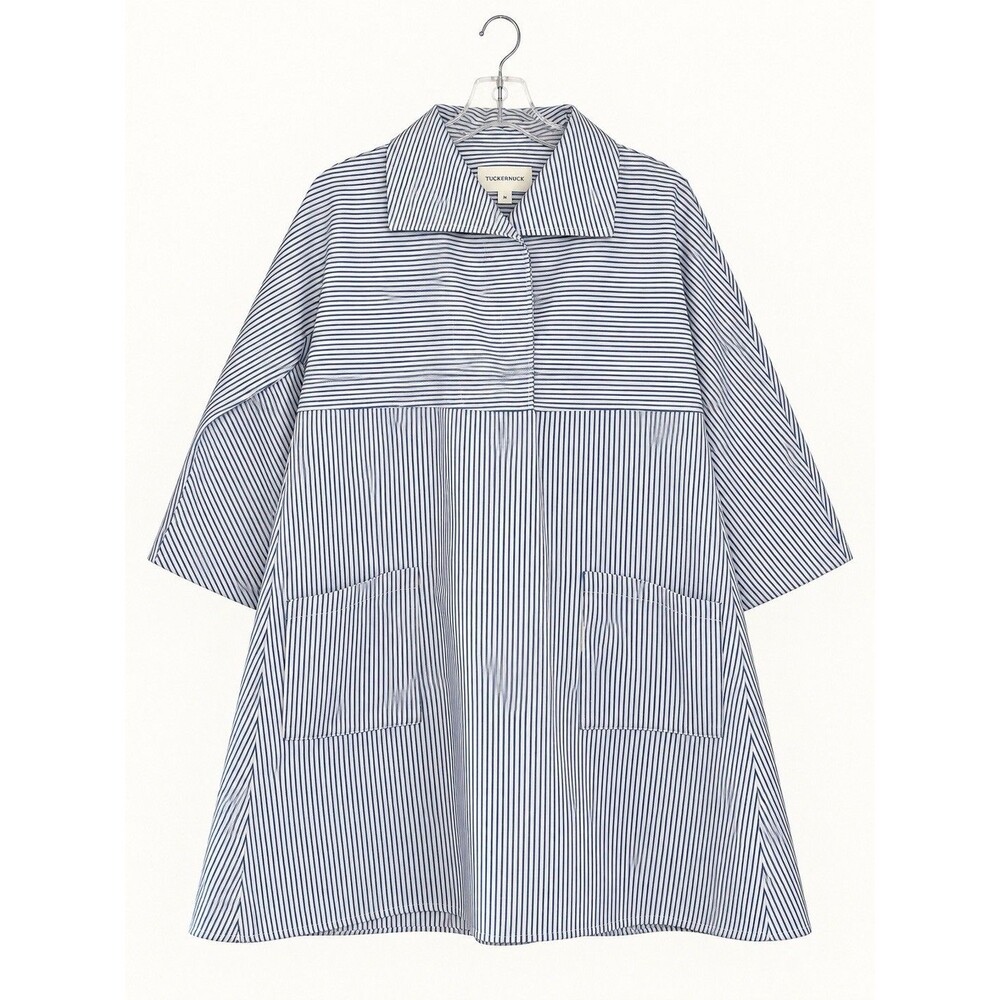 Tuckernuck Sloane Dress French Blue Stripe Cotton Swing Mini Size S